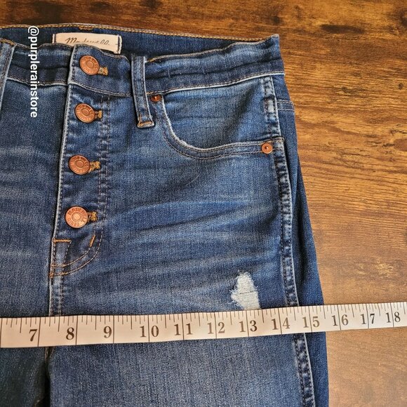 Madewell Jeans 28 Skinny 10" High Rise Rosecliff H6319 Tummy Control Raw Hem - Picture 8 of 12